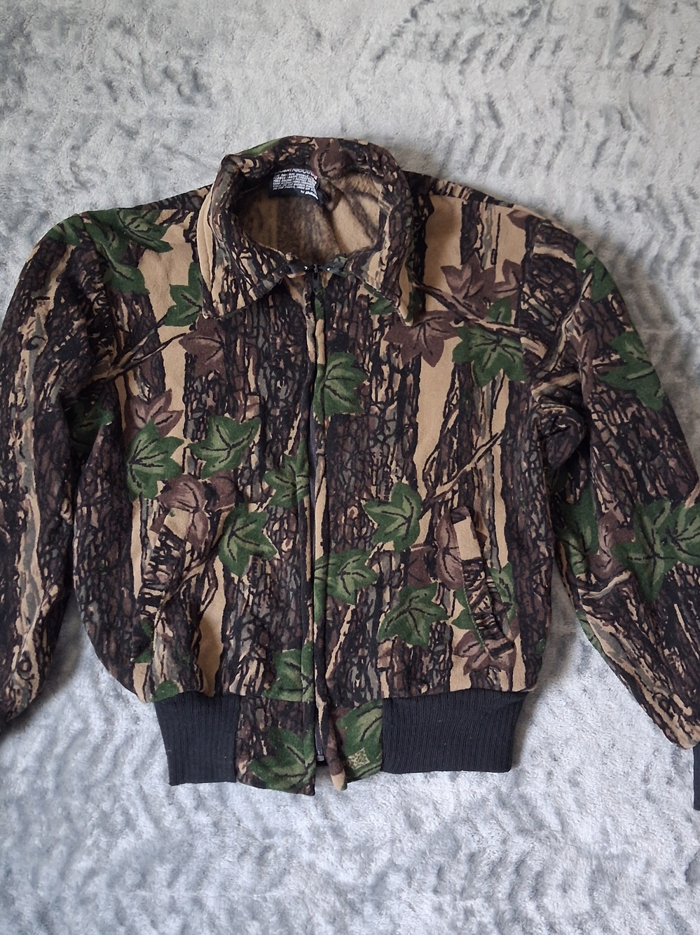 Malden Polarfleece Jacket Mens Large  Camouflage Outdoor Bomber Jacket  Vintage